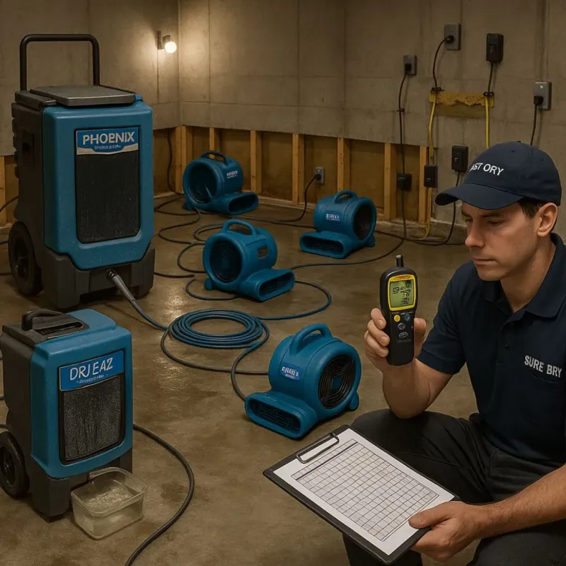 Structural Drying and Dehumidification process in Millinocket, ME